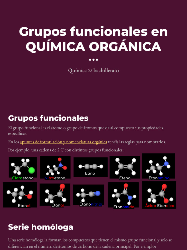 Resumen Grupos Funcionales Orgánicos Descargar gratis PDF Grupo