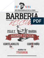 Flyer para promoción de barbería ilustrada negra y roja