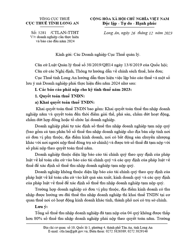 5281 Gui NNT Mot So Viec Lam Dau Nam 2024 - Signed | PDF