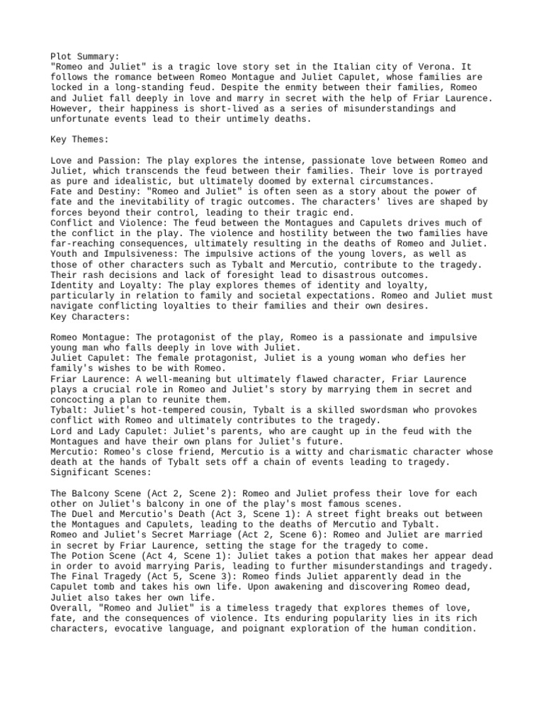 R and j revision pdf characters in romeo and juliet romeo and juliet