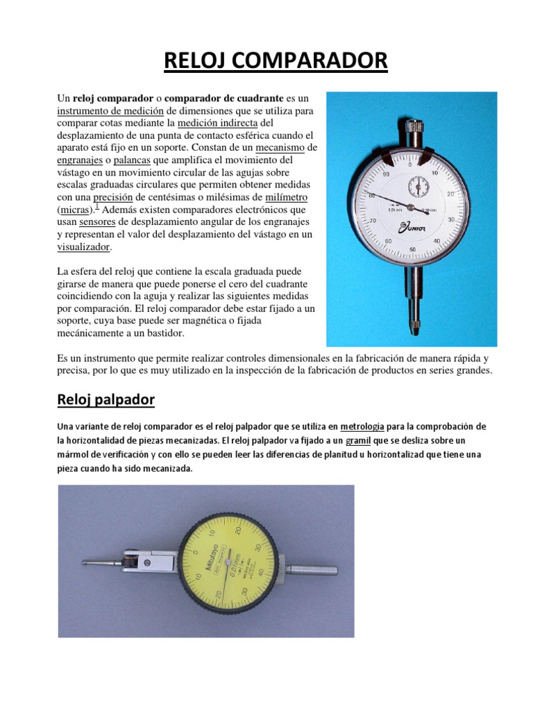 Reloj Comparador | PDF | Bienes manufacturados | Equipo