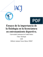 Importancia de La Fisiologia en El Entrenamiento Deportivo