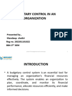 Budgetary Control in An Organization
