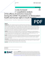 "Border Closure Only Increased Precariousness": A Qualitative Analysis of The Effects of Restrictive Measures During The COVID 19 Pandemic On Venezuelan's Health and Human Rights in South America