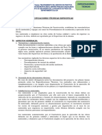 Especificaciones Técnicas Especificas