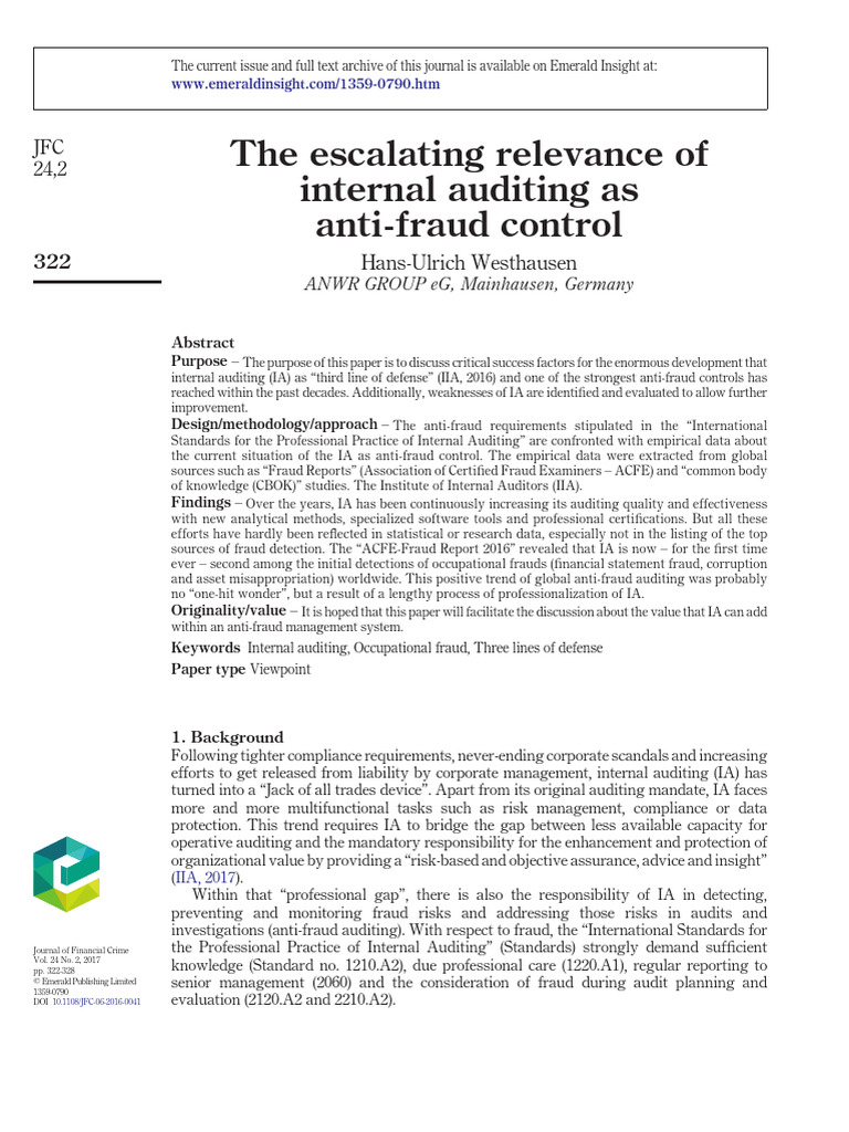10 1108 - JFC 06 2016 0041 | PDF | Internal Audit | Internal Control