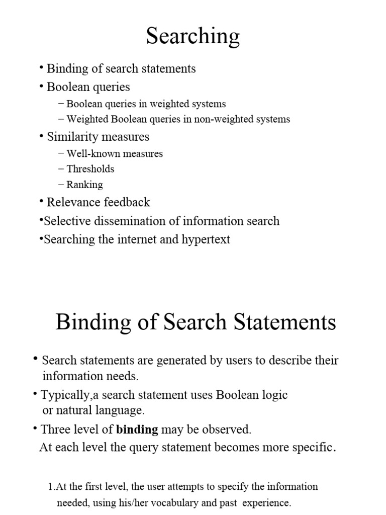 Understanding Search Techniques and Queries | PDF | Information ...