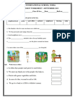 Amity International School, Noida E.V.S. Revision Worksheet - September 2023 Name: - Class II Sec: - Date - Roll No