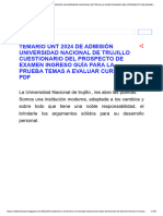 Temario Unt 2024 de Admisión Universidad Nacional de Trujillo Cuestionario Del Prospecto de Examen Ingreso Guía para La Prueba Temas A Evaluar Cursos PDF