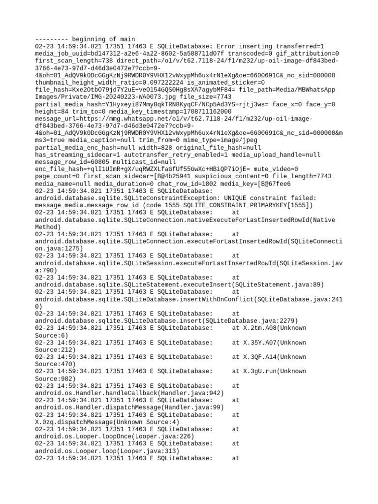 SQLiteConstraintException in Media Insertion | PDF | Java (Programming ...