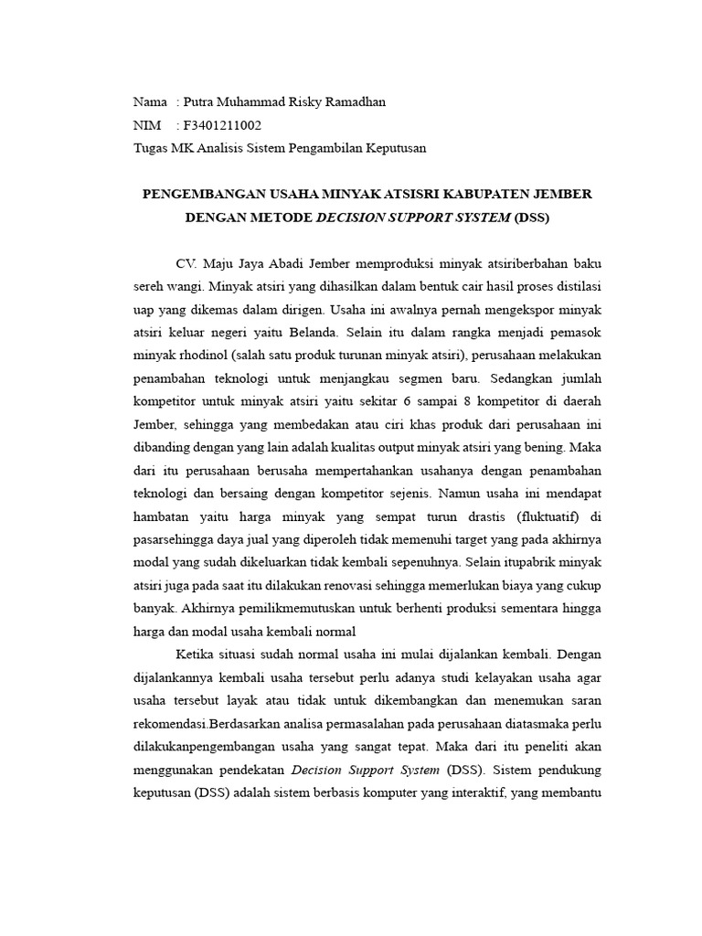 Putra Muhammad Risky Ramadhan - F3401211002 | PDF