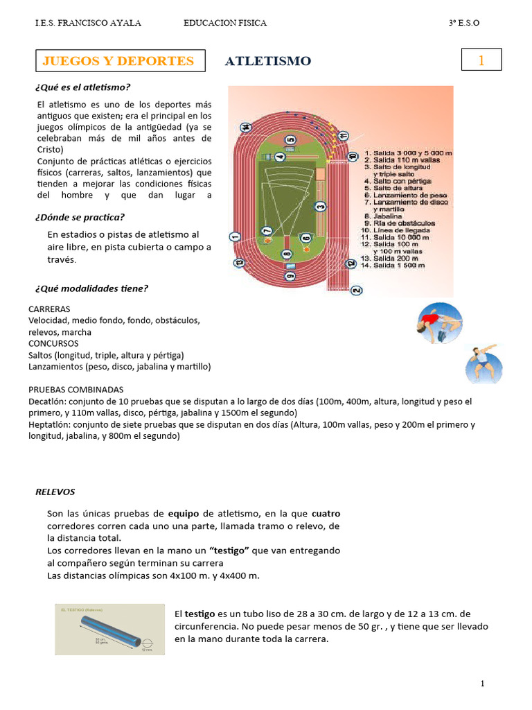 ATLETISMO | PDF | Deporte del atletismo | Deportes atléticos