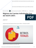 Régimen de Cuentas Individuales (Ley Del ISSSTE 2007) - Comisión Nacional Del Sistema de Ahorro para El Retiro - Gobierno - Gob - MX