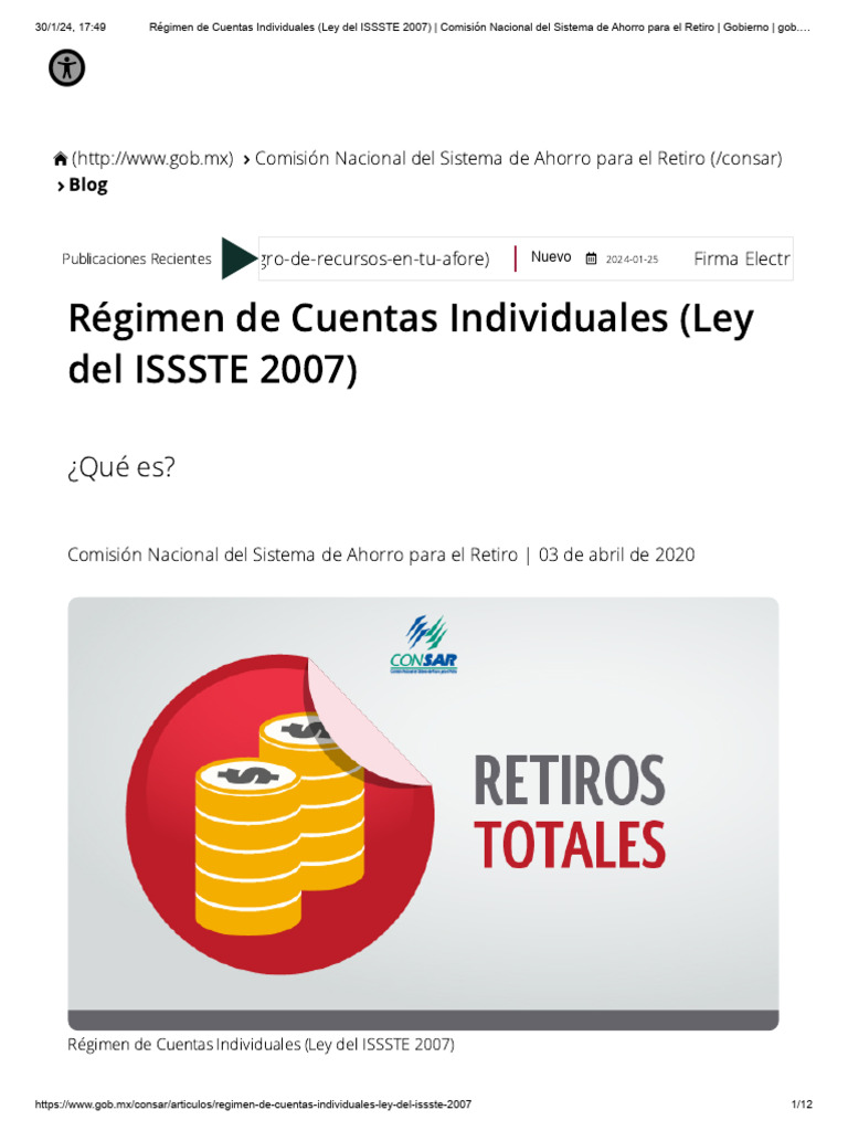 Régimen de Cuentas Individuales (Ley Del ISSSTE 2007) - Comisión