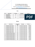 Table Price 06 Nov