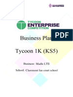 Tycoon 1k ks5 22-23 Business Plan
