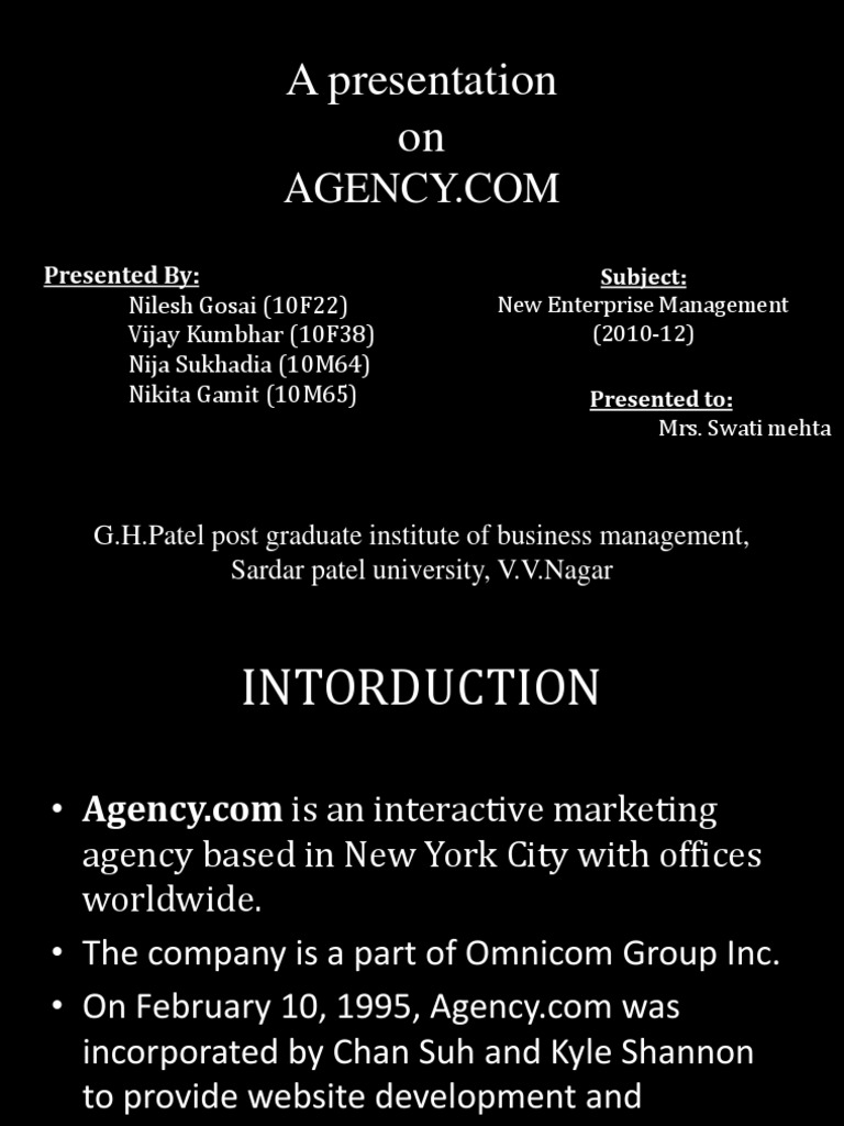 Agency.com: Interactive Marketing Insights | PDF | Business | Finance ...