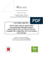 Les Précarités: État Des Lieux Dans Des Quartiers Prioritaires Politique de La Ville D'une Commune Urbaine Du Littoral Guyanais