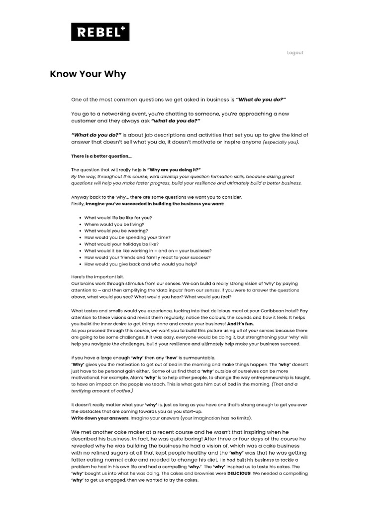 Learn Your Why Pdf