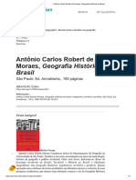 Antônio Carlos Robert de Moraes, Geografia Histórica Do Brasil