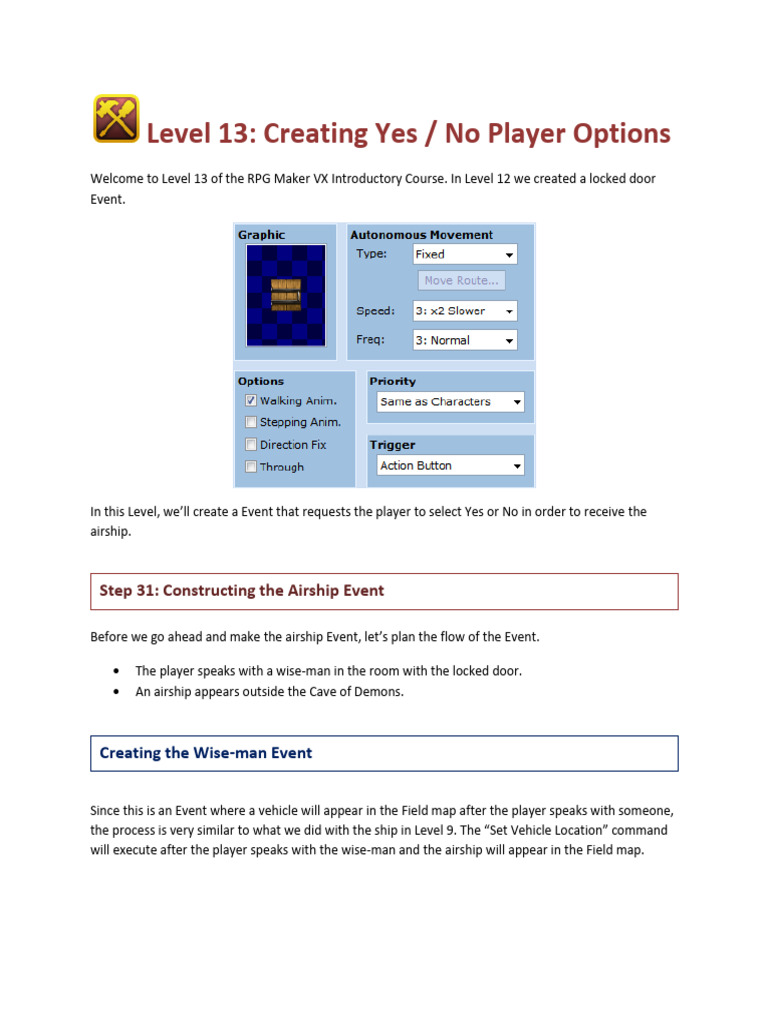 RPG Maker: Yes/No Options Guide | PDF | Software | Computing