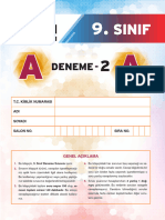 9.sınıf Aydın Yayınları Deneme - 2