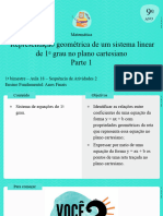 Aula 18 - Representação Geométrica de Um Sistema Linear de 1º Grau No Plano Cartesiano Parte 1