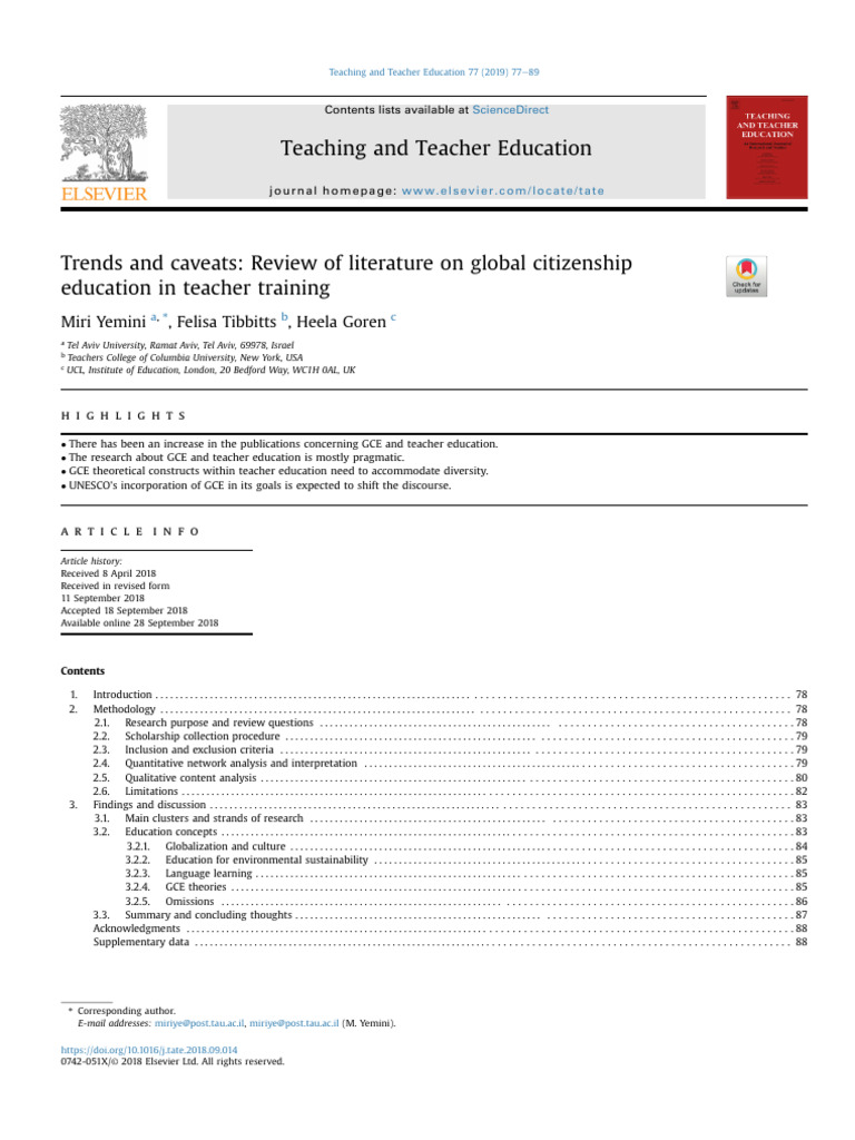Global Citizenship in Teacher Education | PDF | Analysis | Methodology