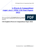 CSS English (Precis &#038 Composition) Paper 2022