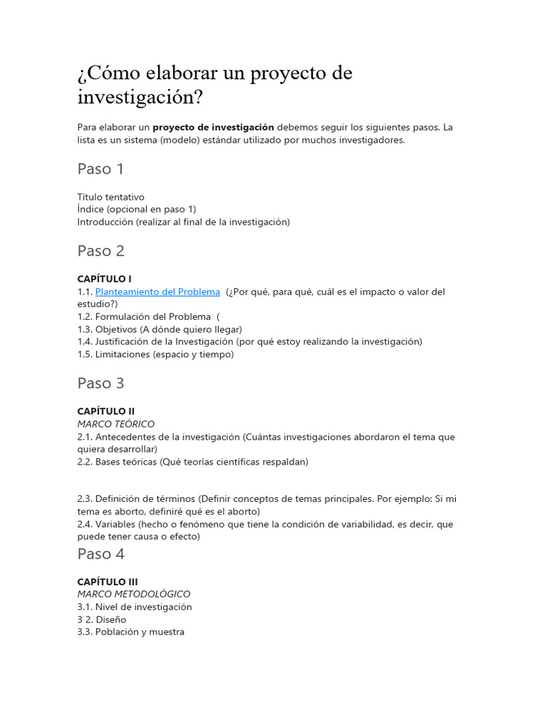 Cómo elaborar un proyecto de investigación | PDF | Verdad | Ciencia ...
