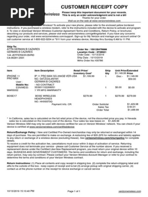 Verizon Bill