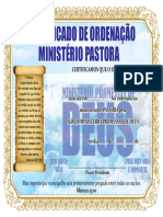Certificado de Ordenação Pastoral