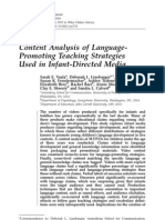 Content Analysis of Language-Promoting Teaching Strategies Used in Infant-Directed Media