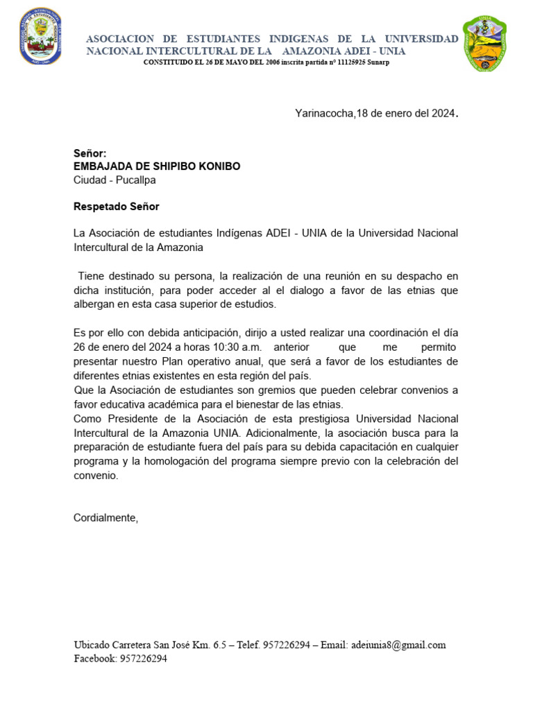 6.carta Modelo Embajada | PDF