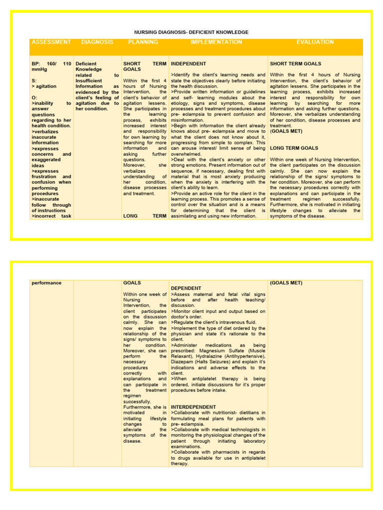 Sample NCP | PDF | Therapy | Nursing