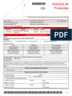 Solicitud de Productos: Nro Doc. Nombre Estado Fecha Comentario