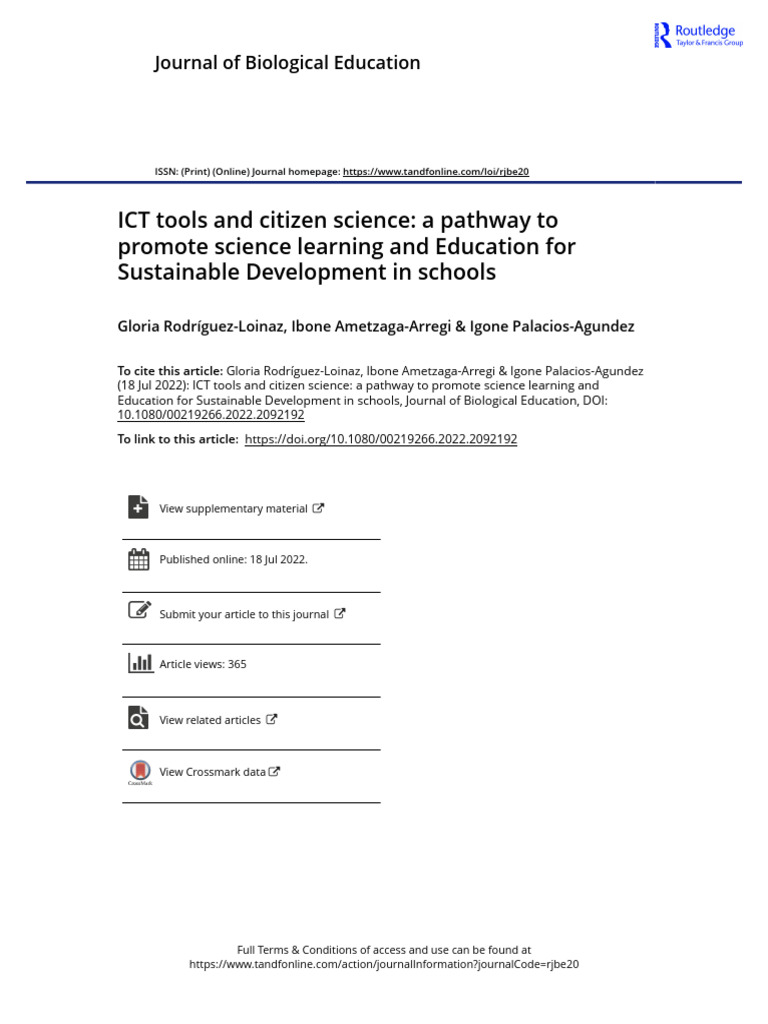 ICT Tools & Citizen Science in Education | PDF | Learning | Sustainable ...