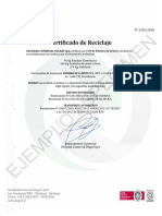 Certificado Reciclaje