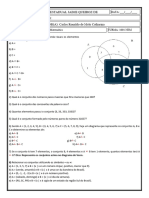 Atividade Relação de Conjuntos - 1° Ano