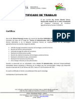 Certificado de TRABAJO Empleado