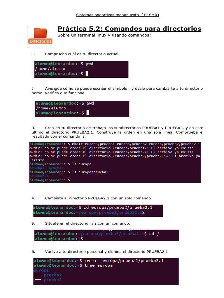 Comandos Linux para Gestión de Directorios y Archivos | PDF | Archivo ...