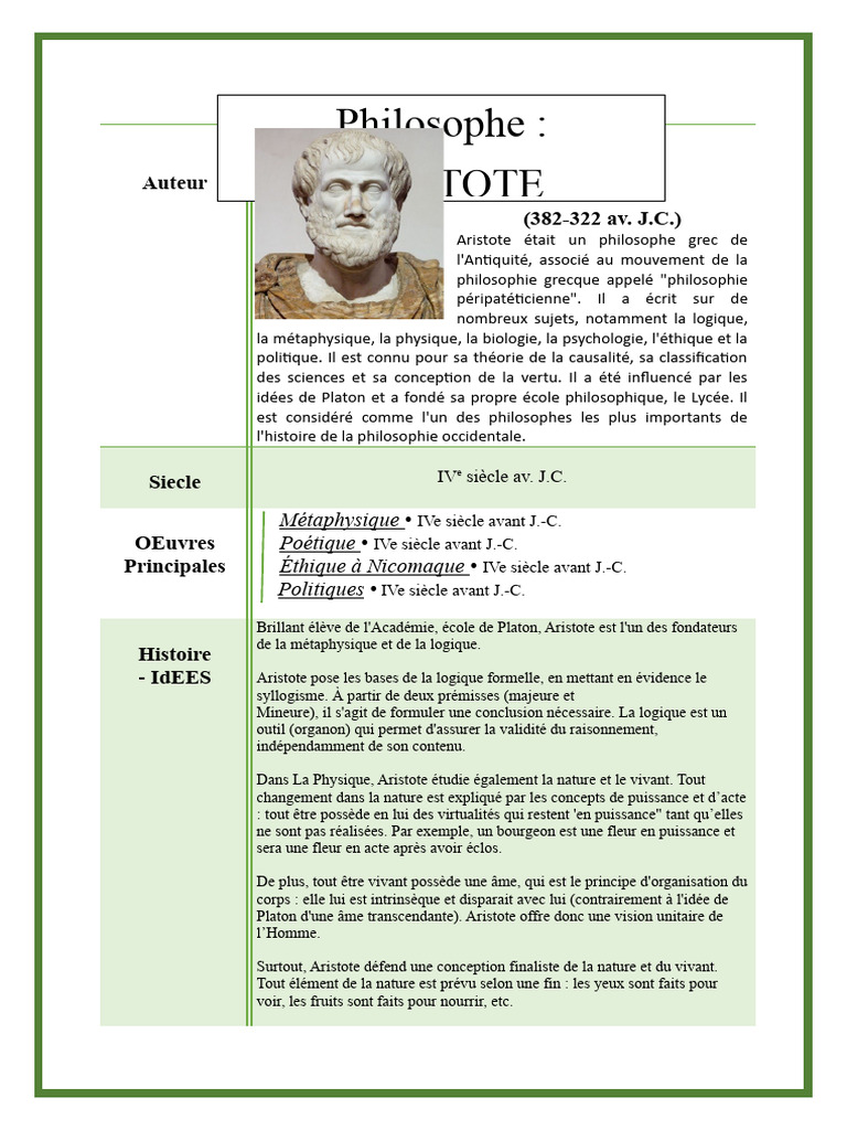 Aristote : Philosophie et Logique | PDF | Philosophie