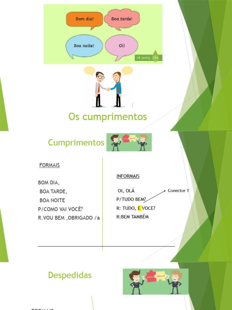 Cumprimentos e Despedidas em Português | PDF