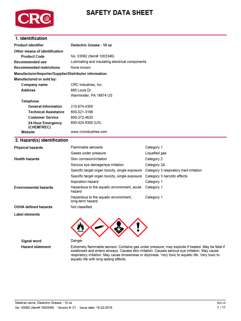 CRC DiElectric Grease Download Free PDF Firefighting Personal