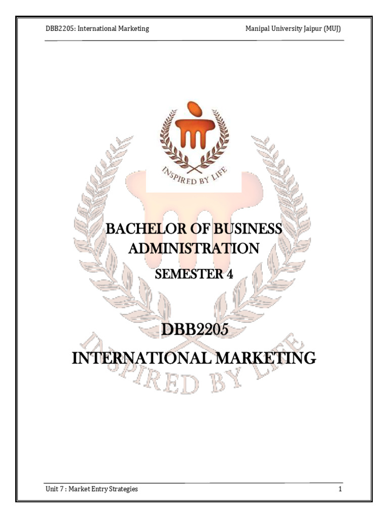 Market Entry Strategies Pdf License Joint Venture