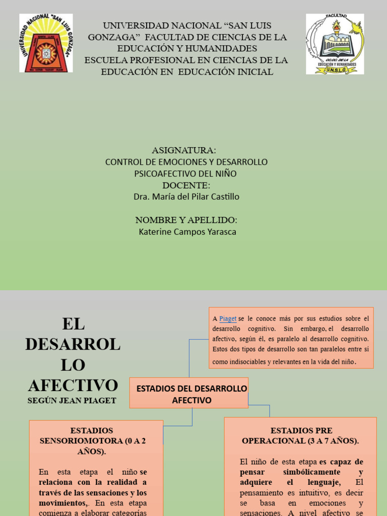 Desarrollo Afectivo Infantil según Piaget y Wallon | PDF | Teoría de ...