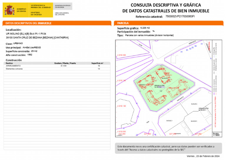 Información de Parcela en Santa Cruz de Bezana | PDF