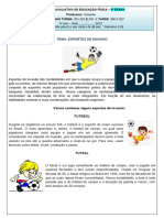 ATIVIDADE AVALIATIVA DE EDUCAÇÃO FÍSICA - 2º ETAPA 5 Ano