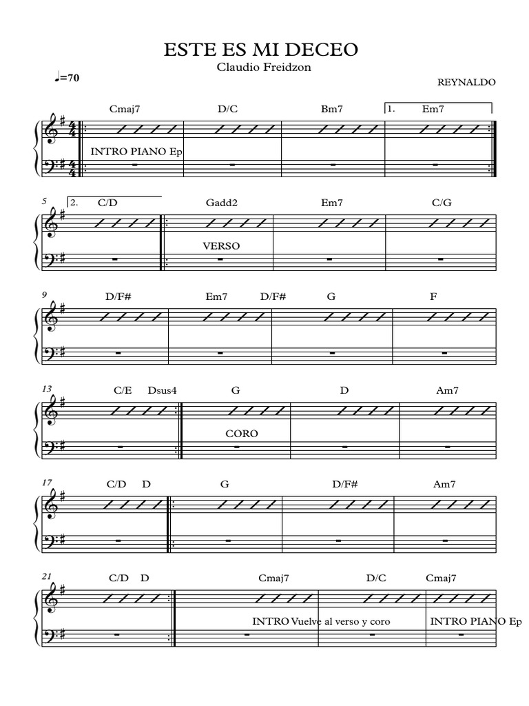 ESTE ES MI DECEO - Partitura Completa | PDF | Ajedrez