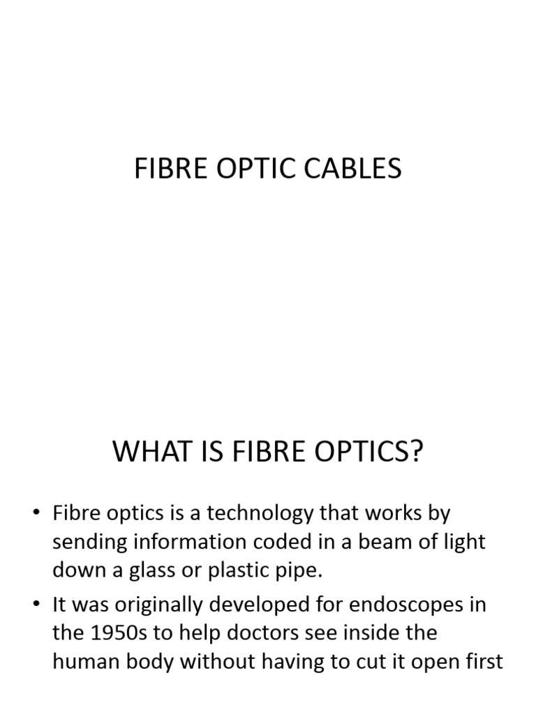 Fibre Optic Presentation | PDF | Optical Fiber | Refraction